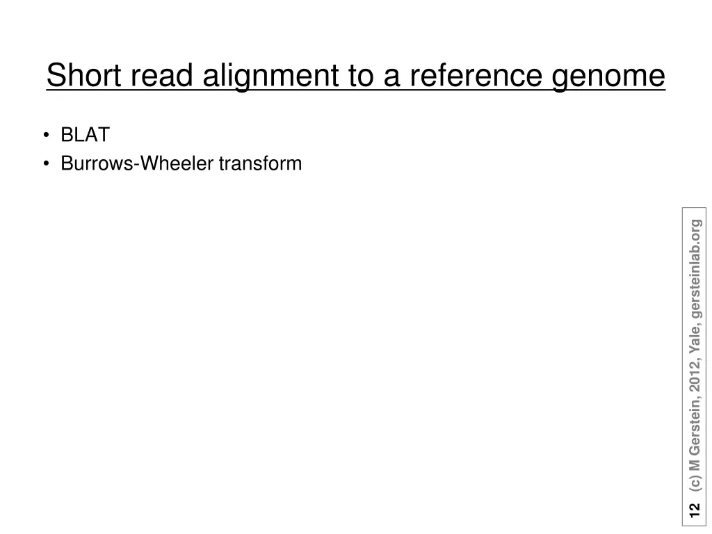 short read alignment to a reference genome