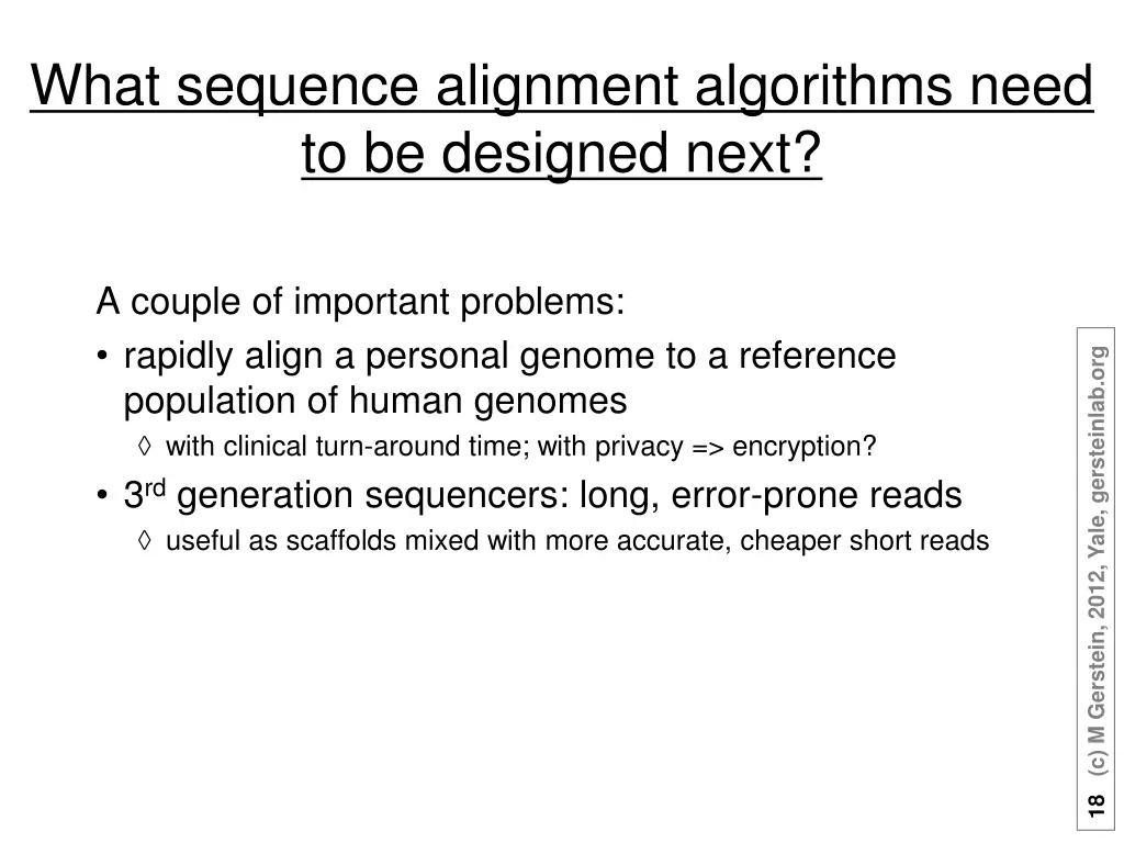 what sequence alignment algorithms need
