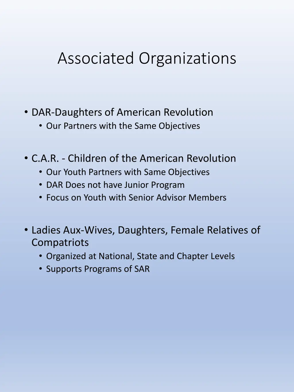 associated organizations