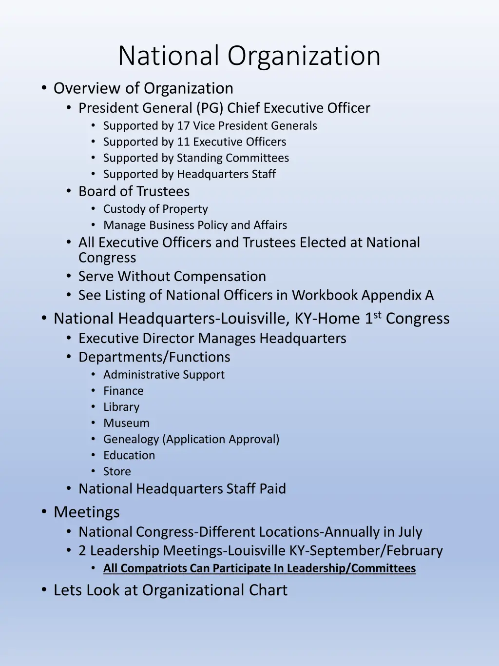 national organization overview of organization
