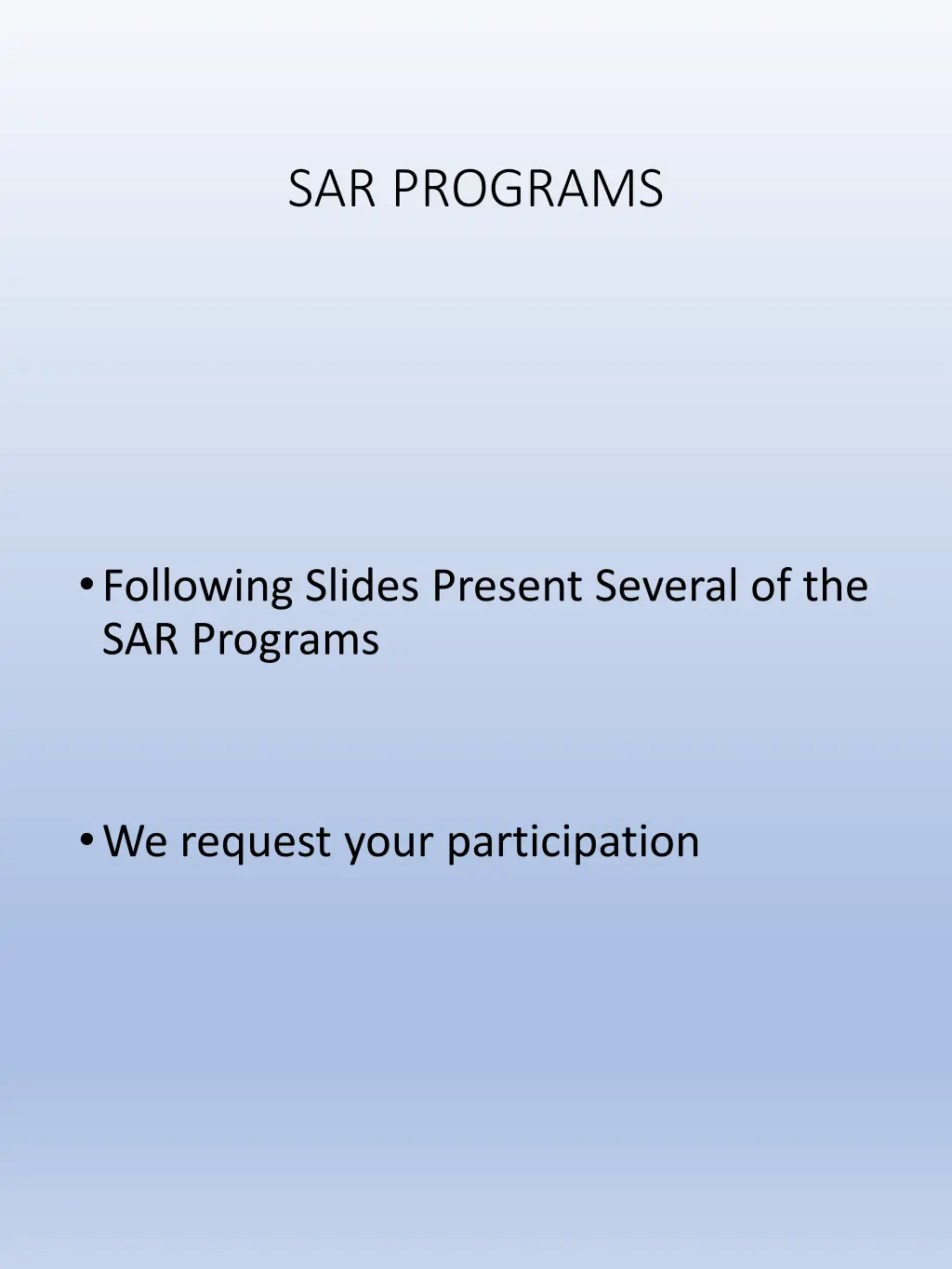 sar programs