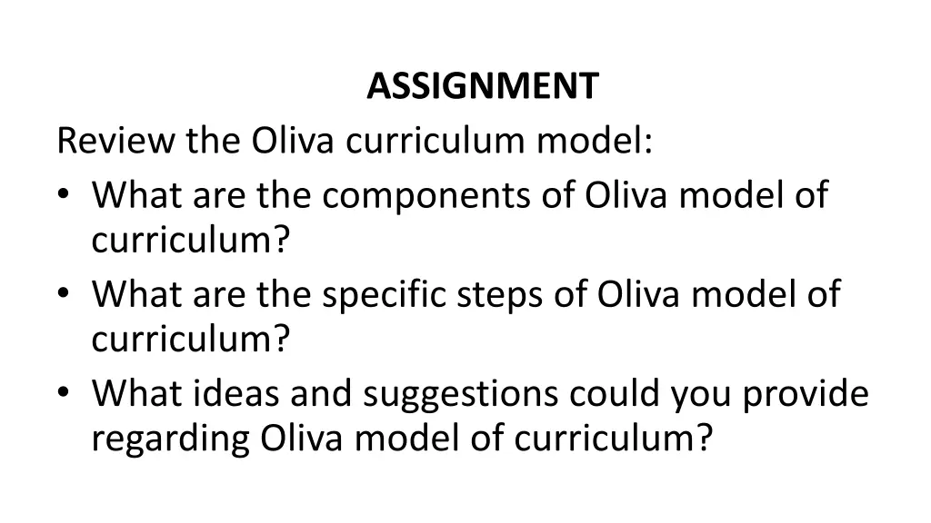 assignment