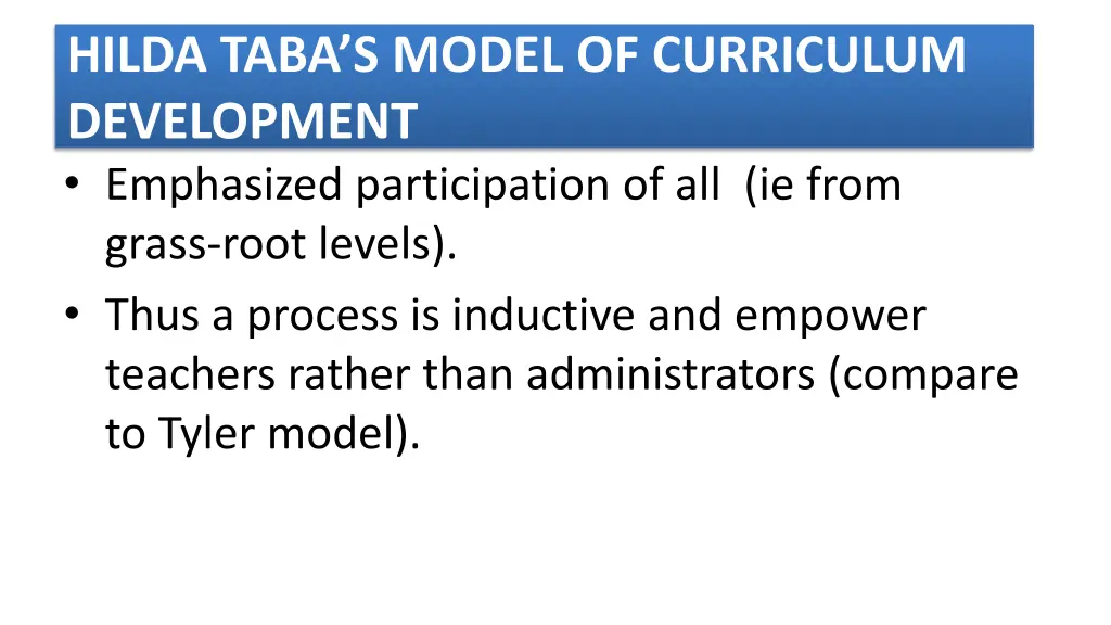 hilda taba s model of curriculum development