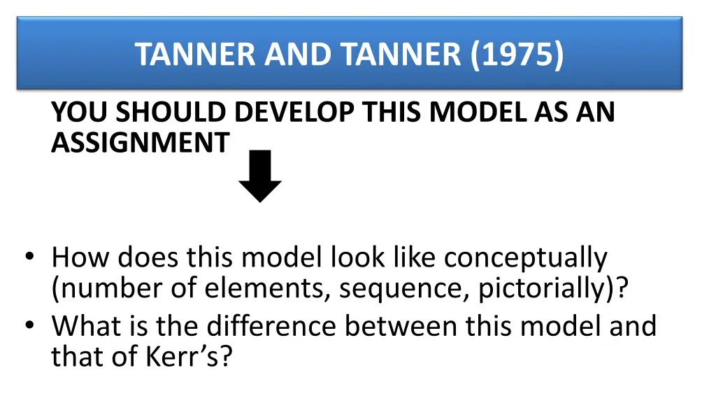 tanner and tanner 1975