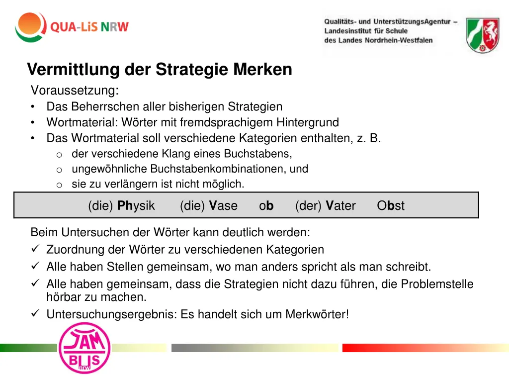 vermittlung der strategie merken