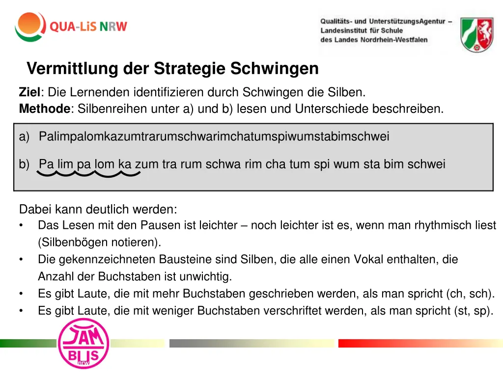 vermittlung der strategie schwingen