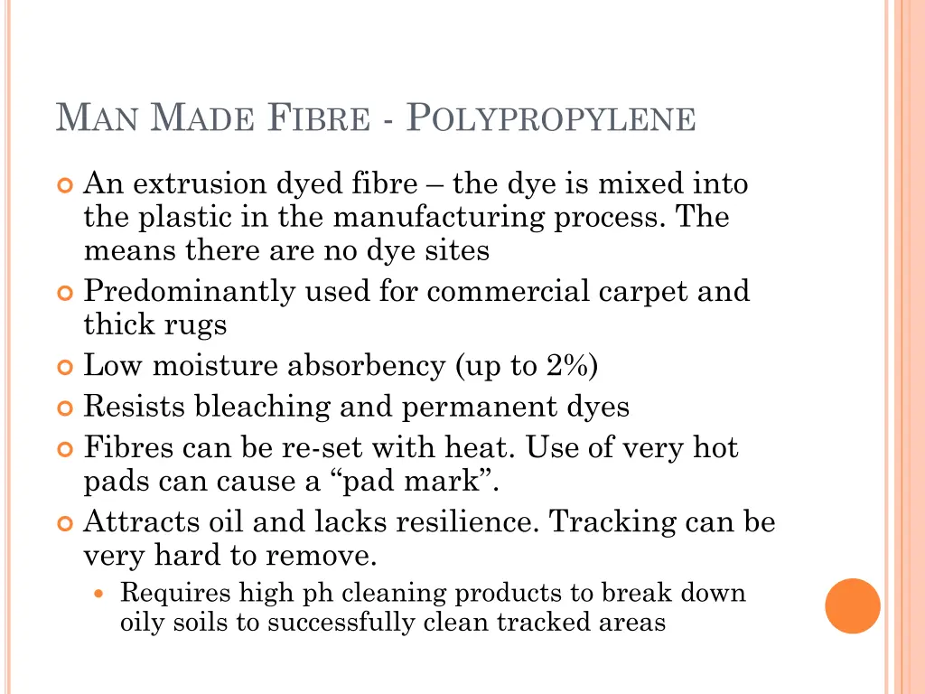 m an m ade f ibre p olypropylene