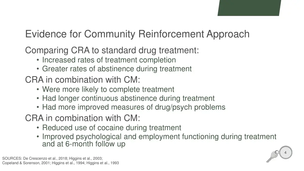 evidence for community reinforcement approach