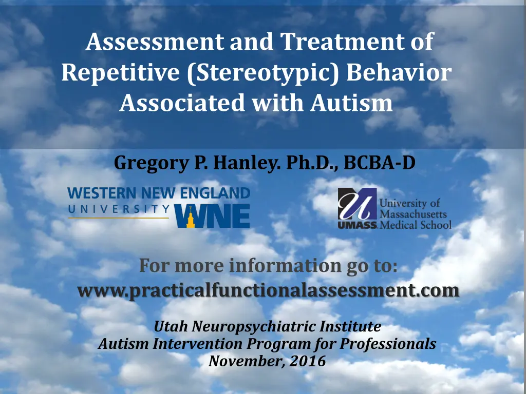 assessment and treatment of repetitive