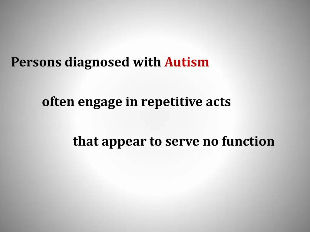 persons diagnosed with autism