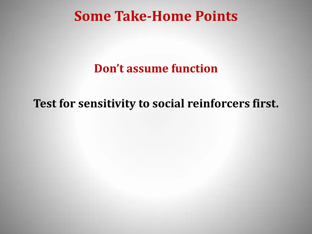 some take home points