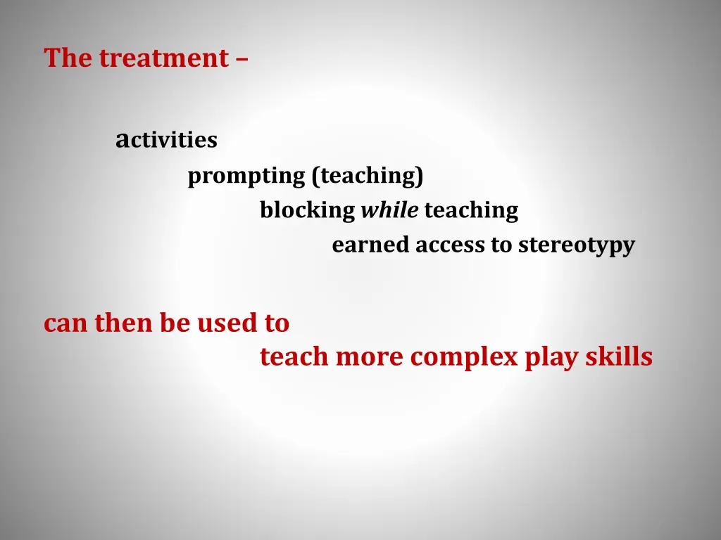 the treatment a ctivities