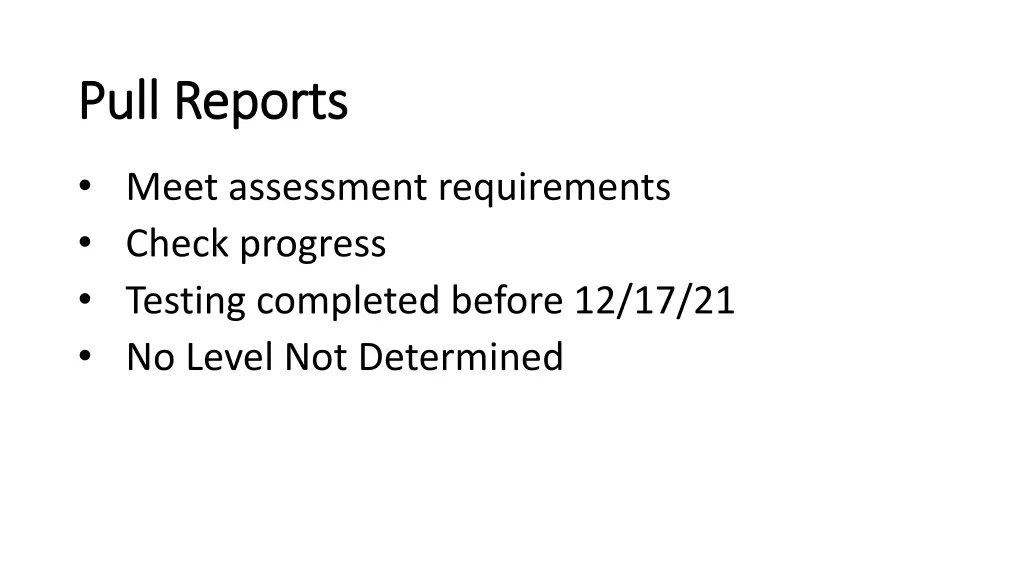 pull reports pull reports