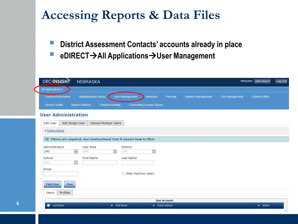 accessing reports data files