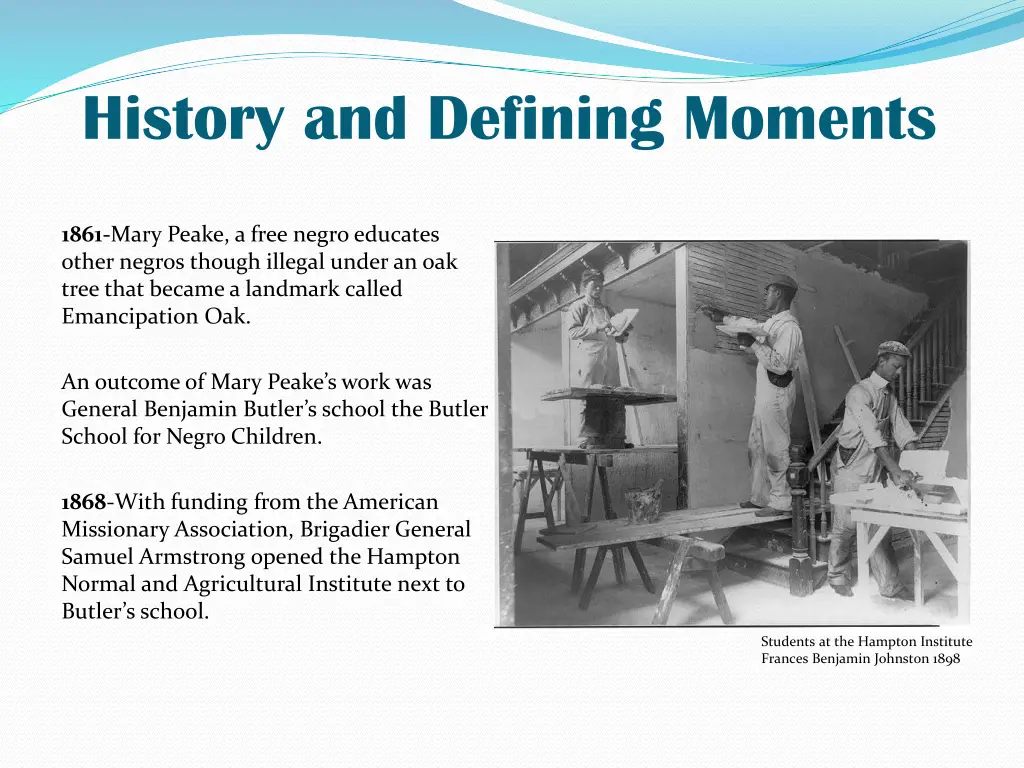 history and defining moments