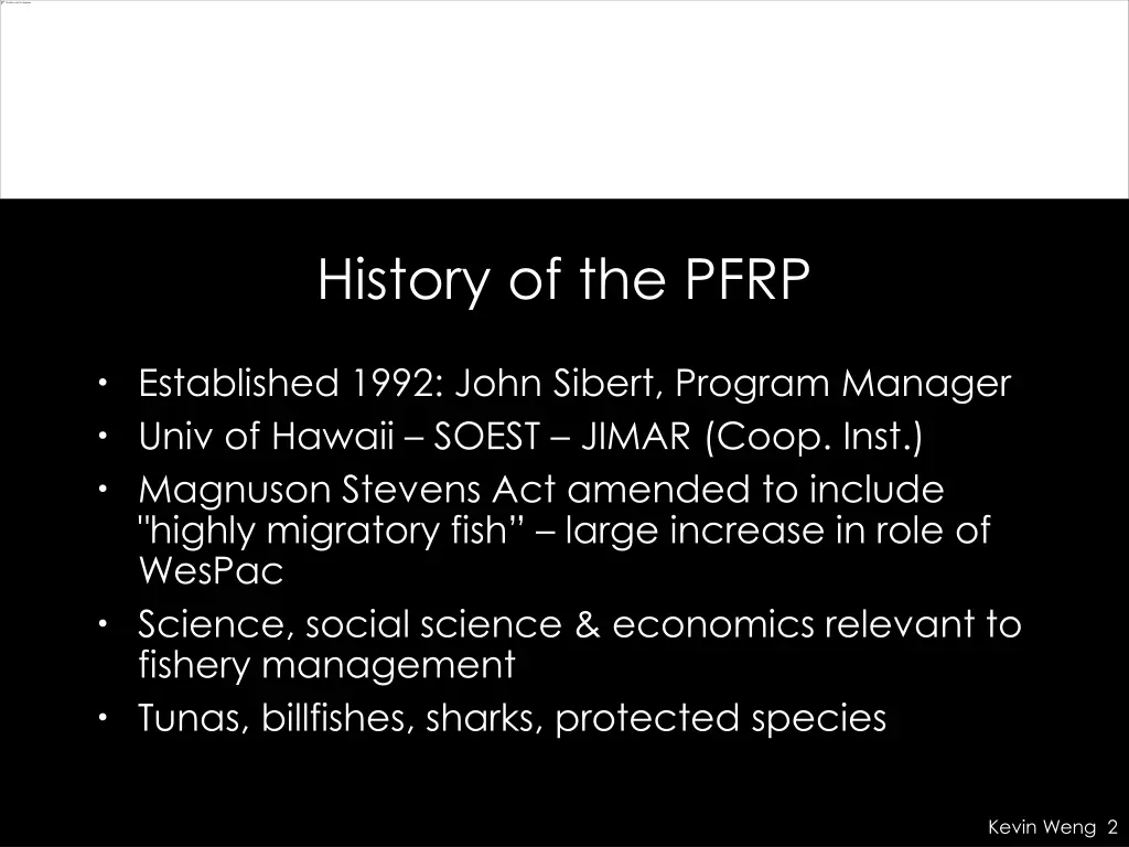 history of the pfrp
