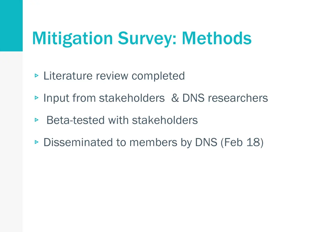 mitigation survey methods