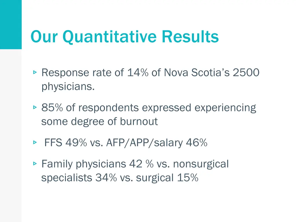 our quantitative results