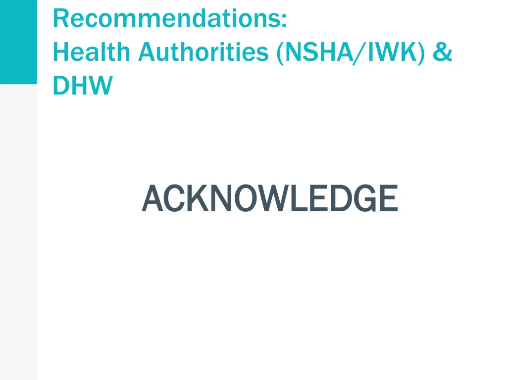 recommendations health authorities nsha iwk dhw