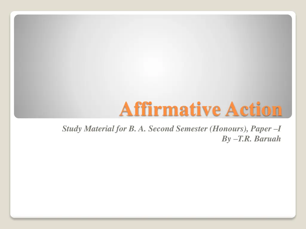 affirmative action study material for b a second