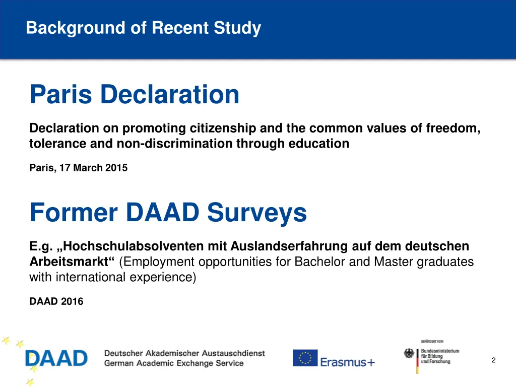 background of recent study