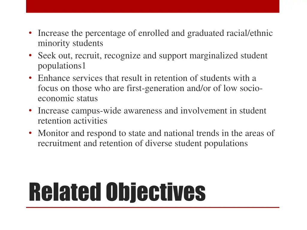 increase the percentage of enrolled and graduated