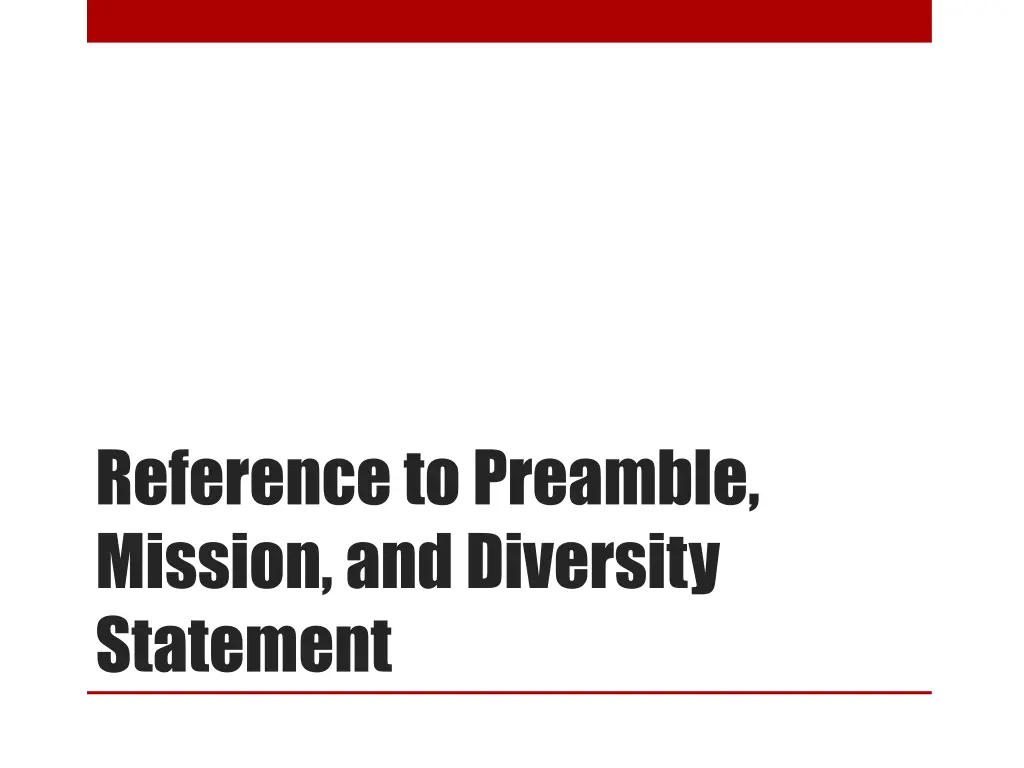 reference to preamble mission and diversity
