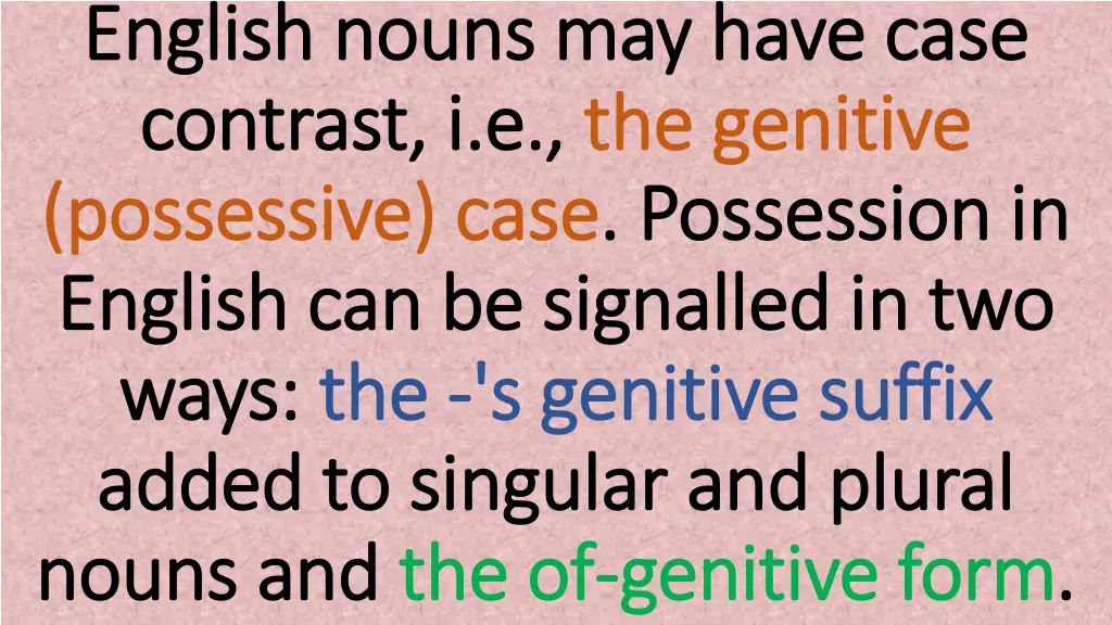 english nouns may have case english nouns
