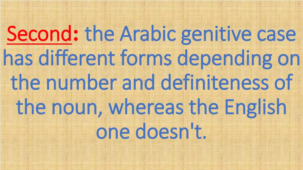 second second the arabic genitive case the arabic