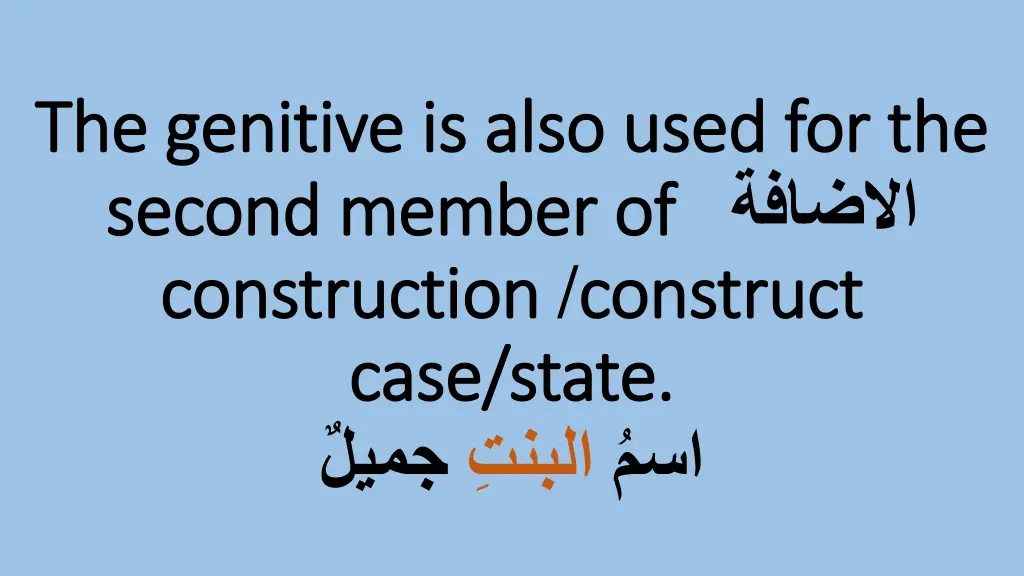 the genitive is also used for the the genitive