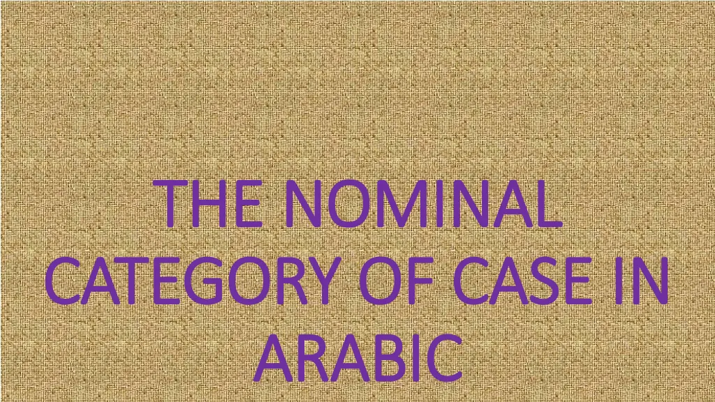 the nominal the nominal category of case 1