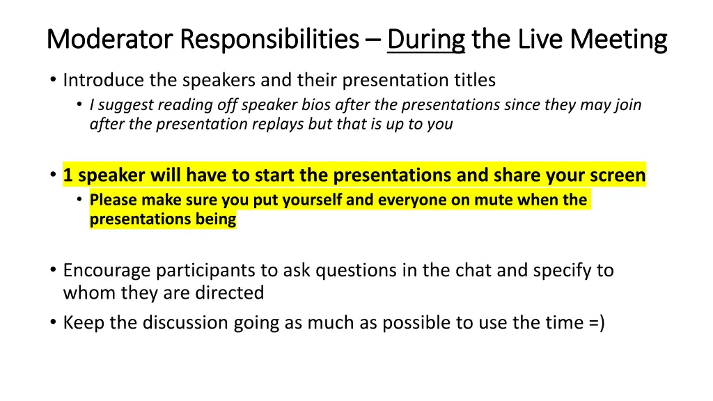 moderator responsibilities moderator 2