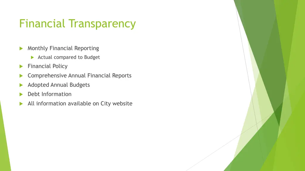 financial transparency