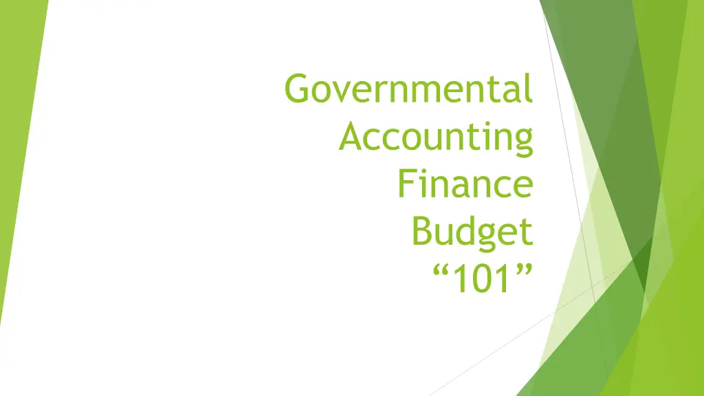 governmental accounting finance budget