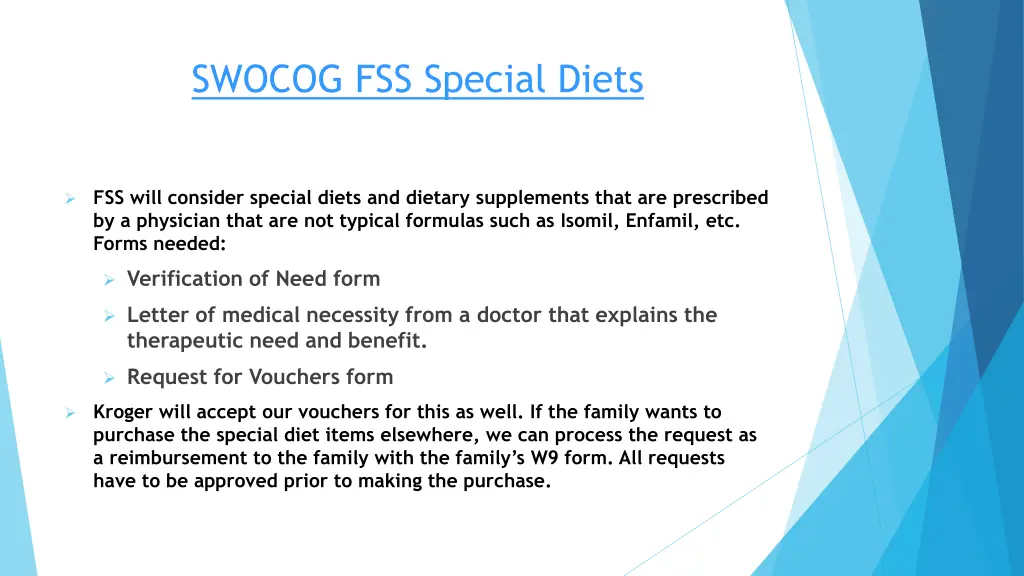 swocog fss special diets