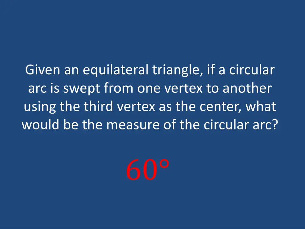 given an equilateral triangle if a circular