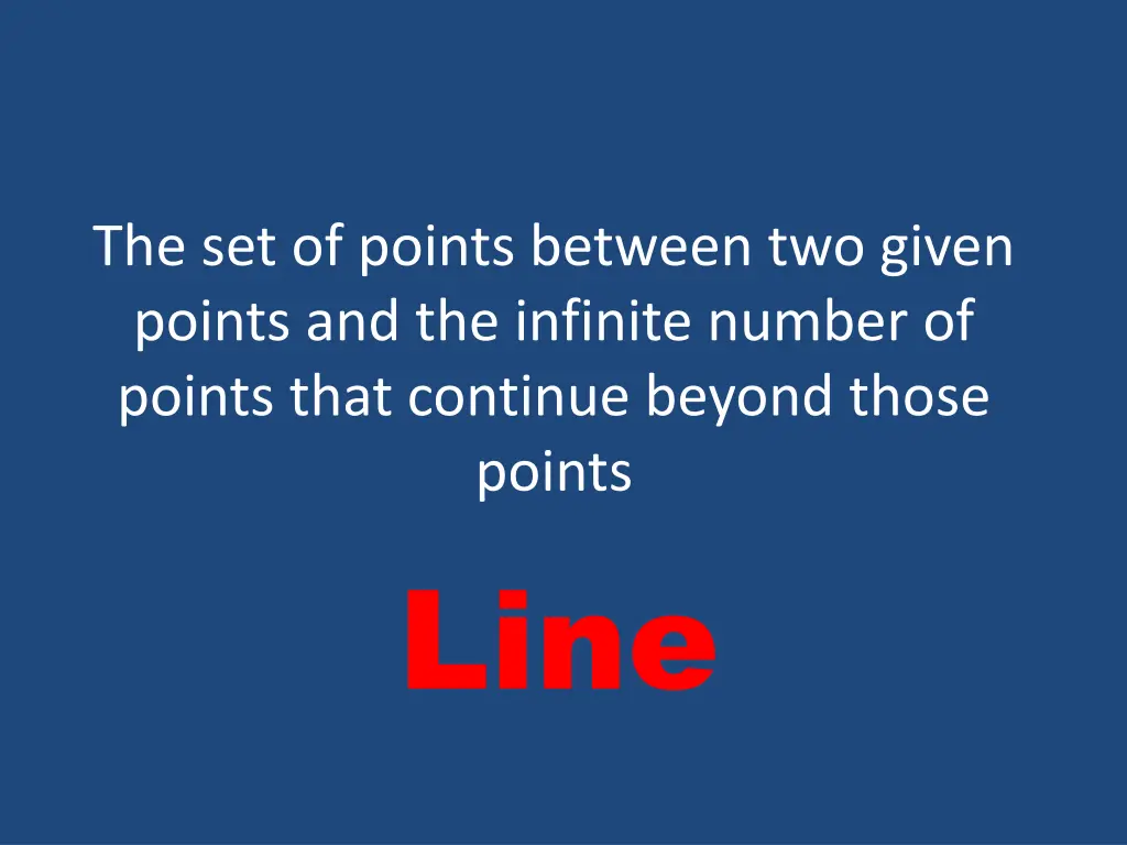 the set of points between two given points
