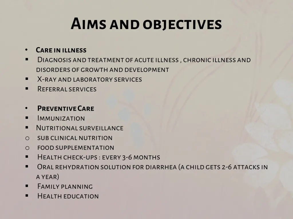 aims and objectives
