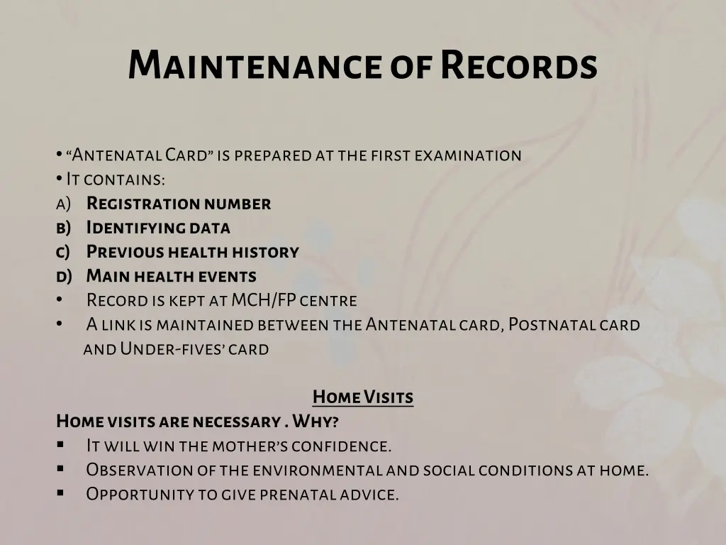maintenance of records
