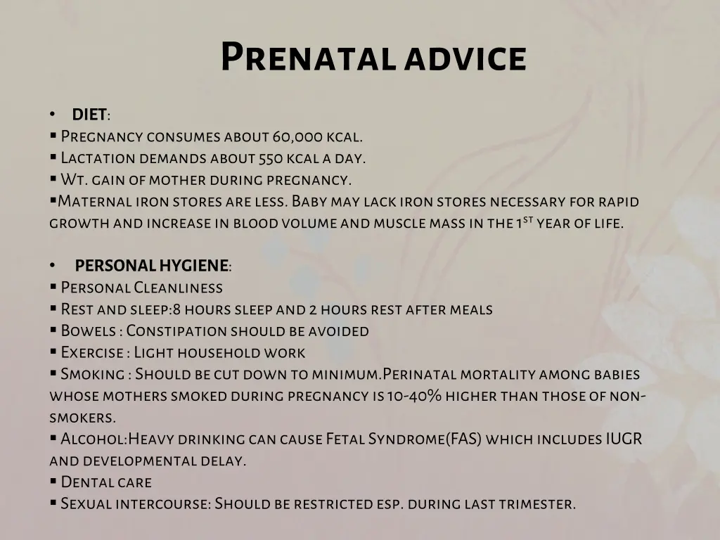 prenatal advice