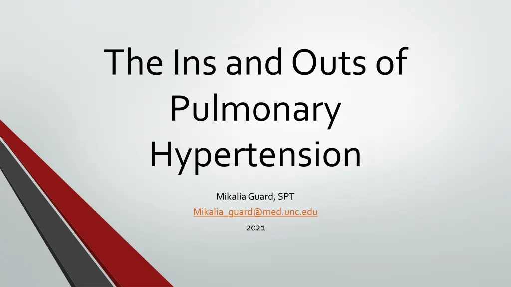 the ins and outs of pulmonary hypertension