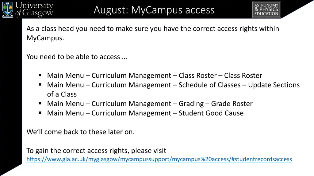 august mycampus access