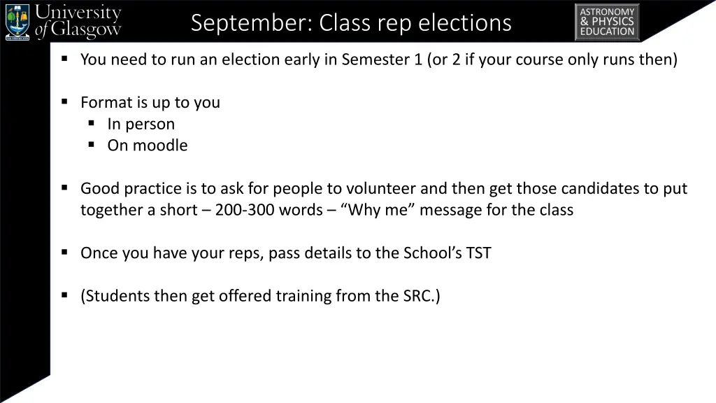 september class rep elections