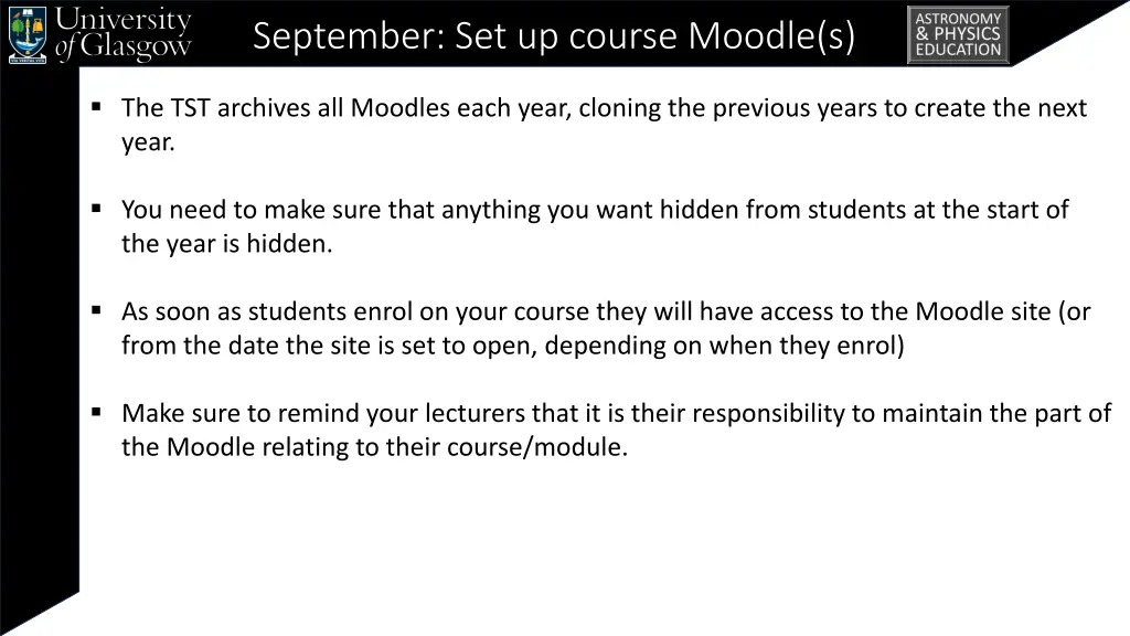 september set up course moodle s