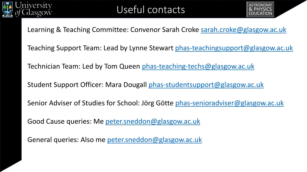 useful contacts