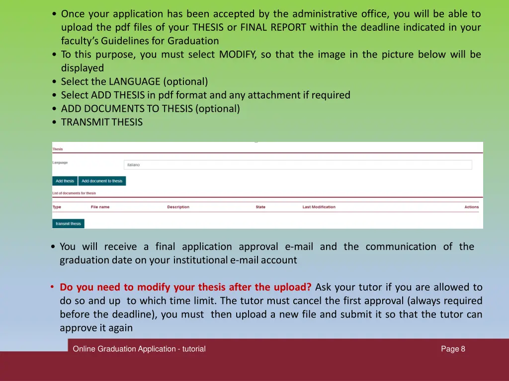 once your application has been accepted