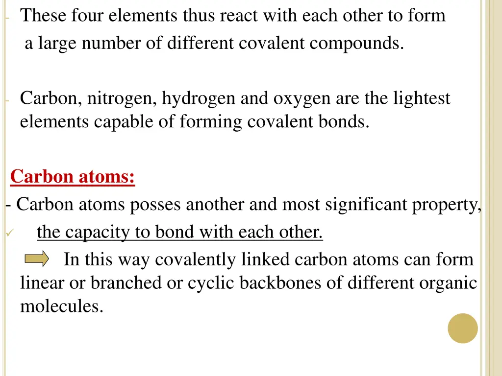 these four elements thus react with each other