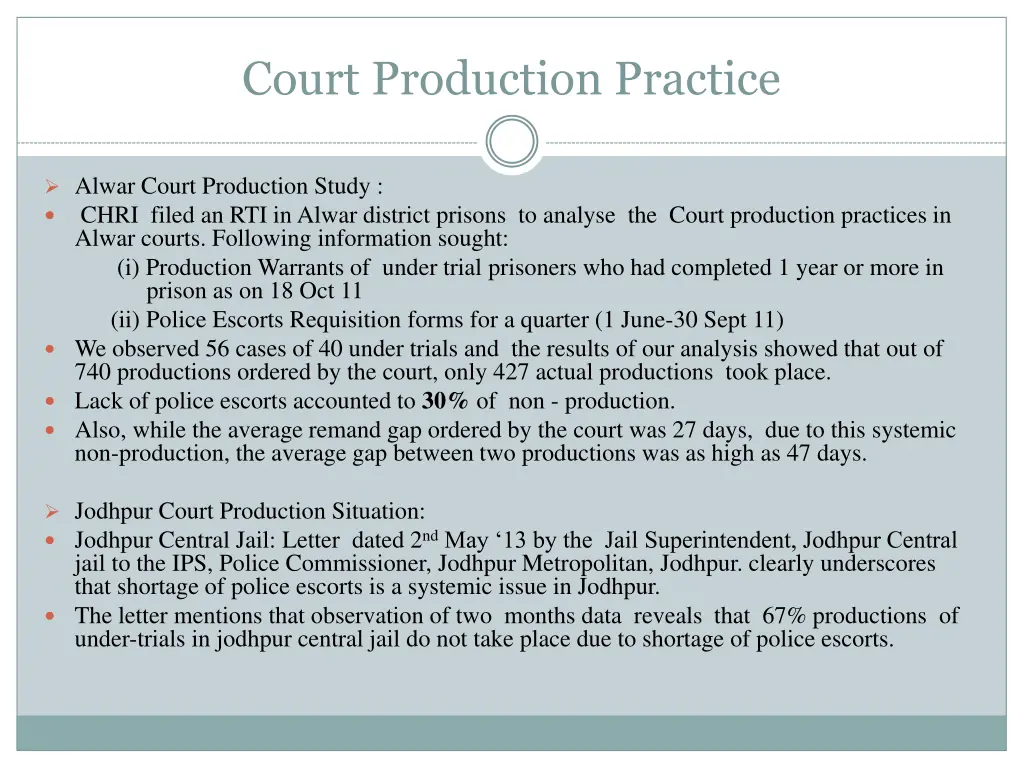 court production practice