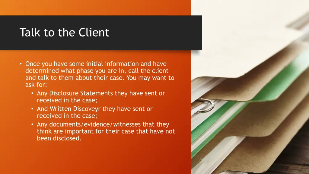 talk to the client