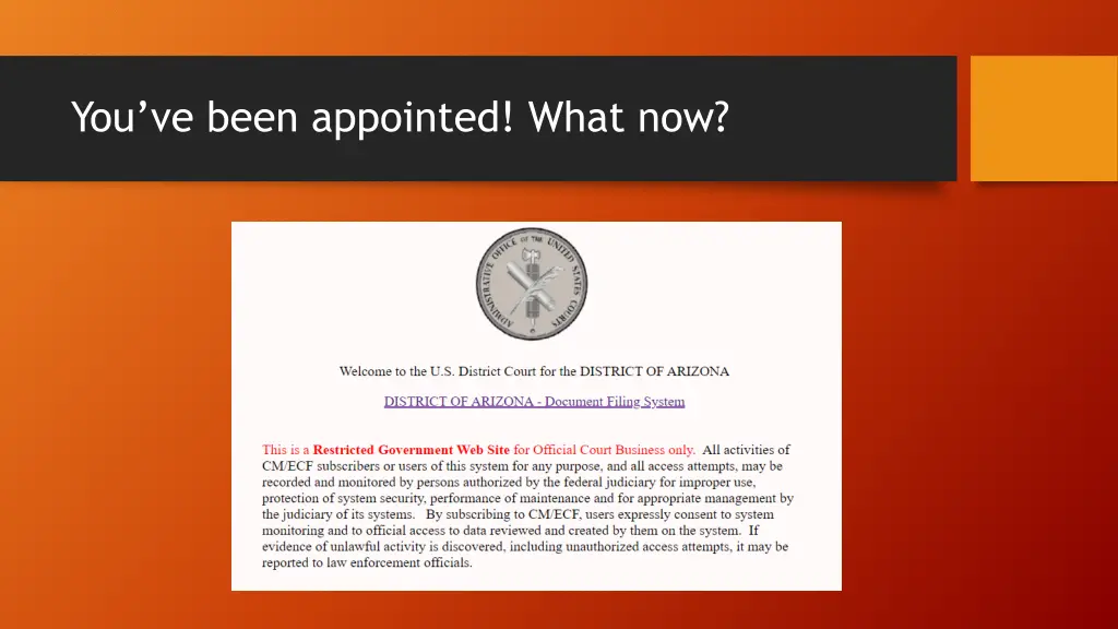 you ve been appointed what now